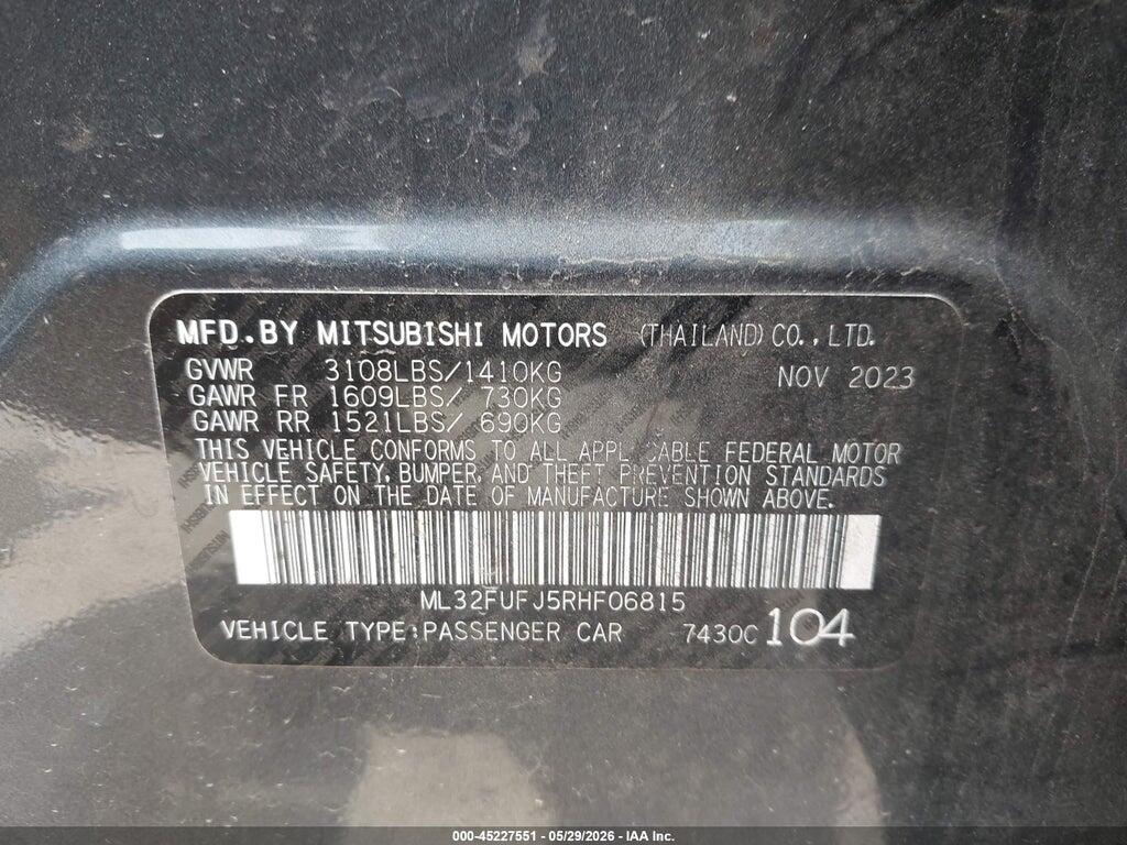 ML32FUFJ5RHF06815 2024 MITSUBISHI MIRAGE G4 photo no. 9