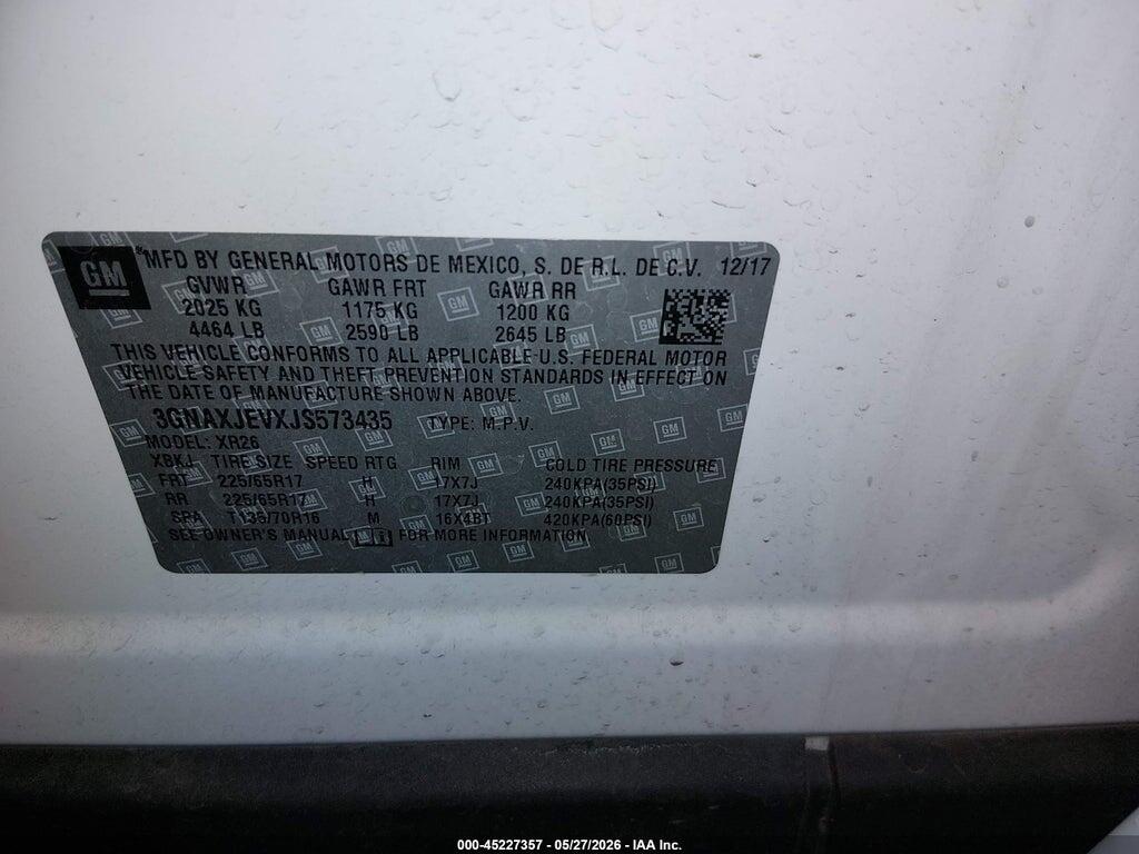 3GNAXJEVXJS573435 2018 CHEVROLET EQUINOX photo no. 9