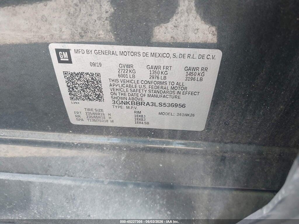 3GNKBBRA3LS536956 2020 CHEVROLET BLAZER photo no. 9