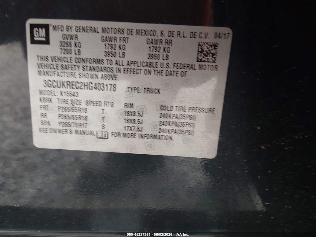 3GCUKREC2HG403178 2017 CHEVROLET SILVERADO 1500 photo no. 9