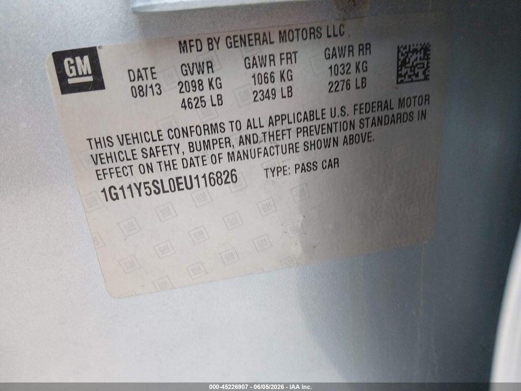 1G11Y5SL0EU116826 2014 CHEVROLET IMPALA photo no. 9
