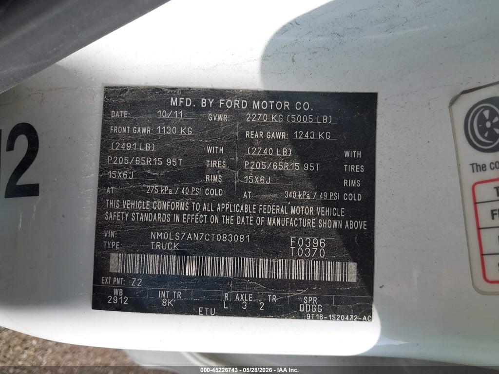 NM0LS7AN7CT083081 2012 FORD TRANSIT CONNECT photo no. 9