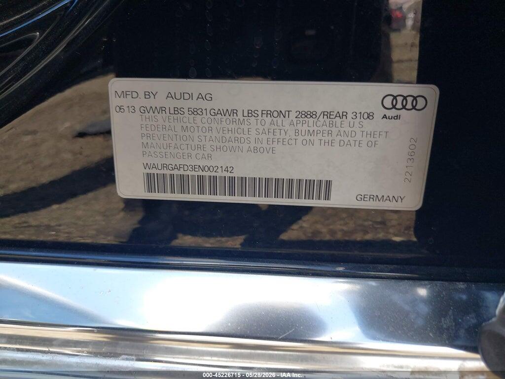 WAURGAFD3EN002142 2014 AUDI A8 L photo no. 9