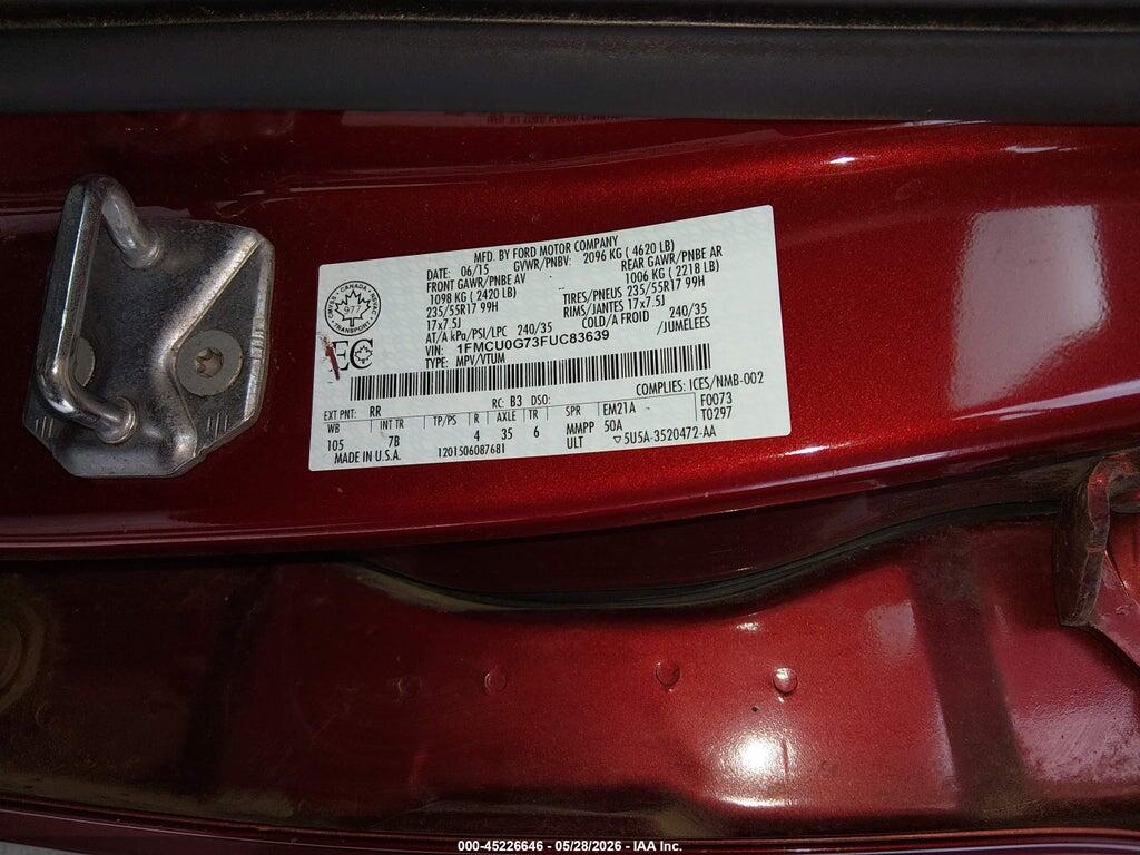 1FMCU0G73FUC83639 2015 FORD ESCAPE photo no. 9