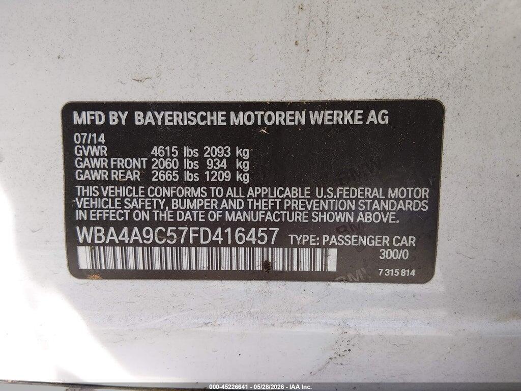 WBA4A9C57FD416457 2015 BMW 428 GRAN COUPE photo no. 9