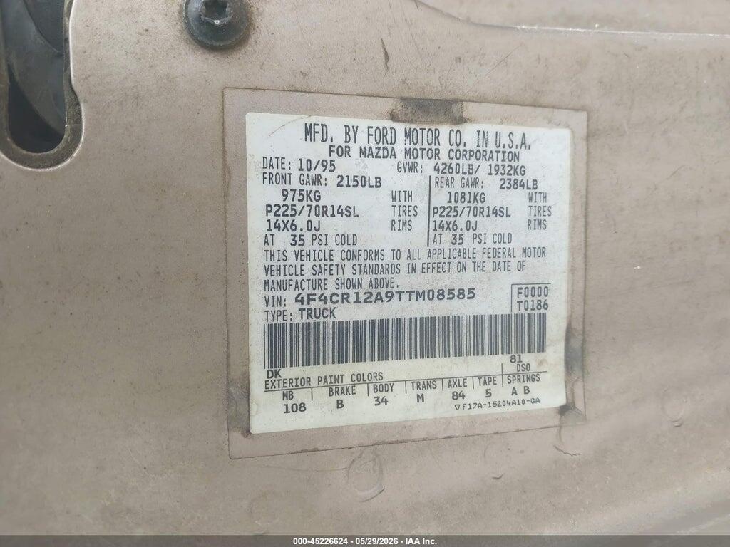 4F4CR12A9TTM08585 1996 MAZDA B2300 photo no. 9