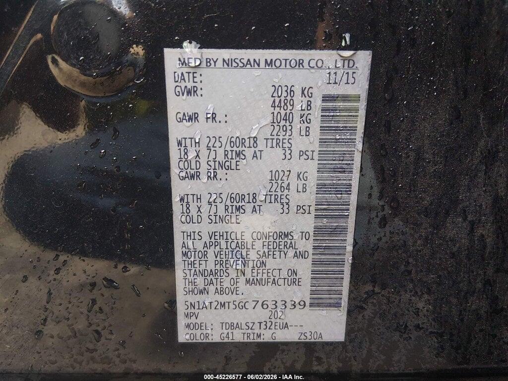 5N1AT2MT5GC763339 2016 NISSAN ROGUE photo no. 9