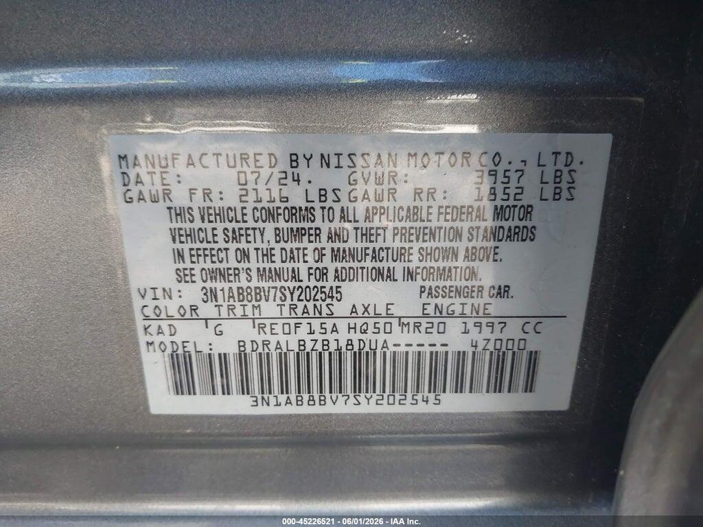 3N1AB8BV7SY202545 2025 NISSAN SENTRA photo no. 9