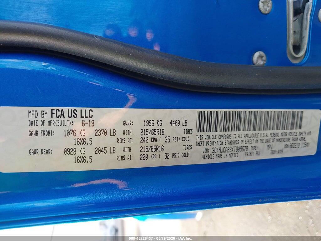 3C4NJCAB3KT809678 2019 JEEP COMPASS photo no. 9