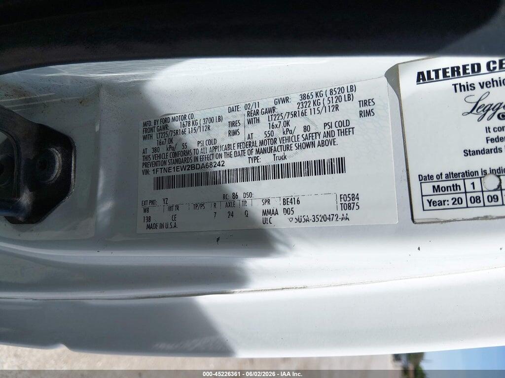 1FTNE1EW2BDA68242 2011 FORD E-150 photo no. 9