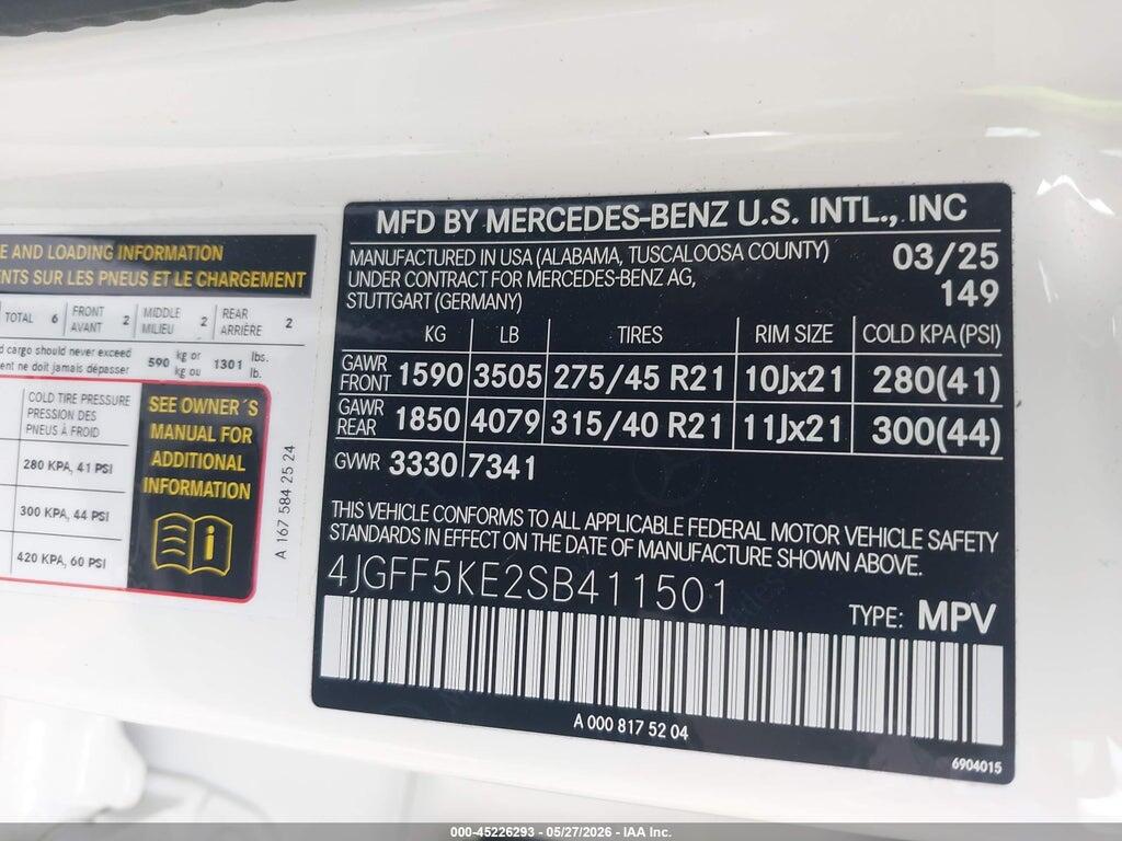 4JGFF5KE2SB411501 2025 MERCEDES-BENZ GLS 450 photo no. 9