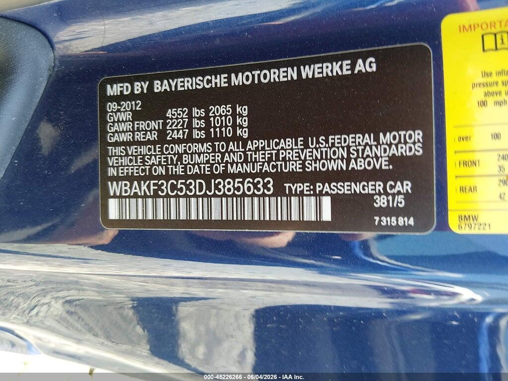 WBAKF3C53DJ385663 2013 BMW 328I photo no. 9