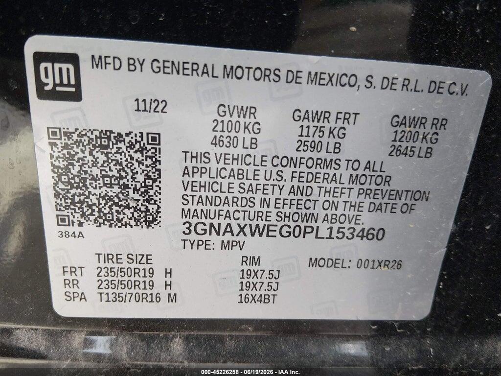 3GNAXWEG0PL153460 2023 CHEVROLET EQUINOX photo no. 9