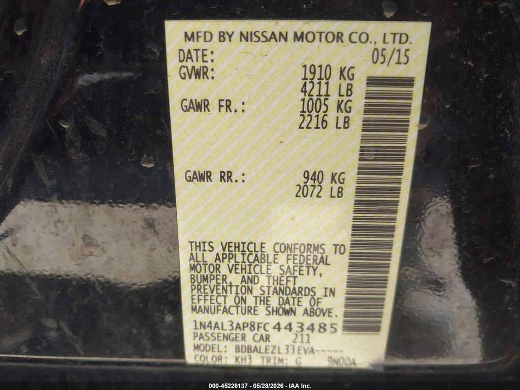 1N4AL3AP8FC443485 2015 NISSAN ALTIMA photo no. 9