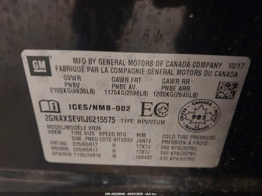 2GNAXSEV6J6215575 2018 CHEVROLET EQUINOX photo no. 9