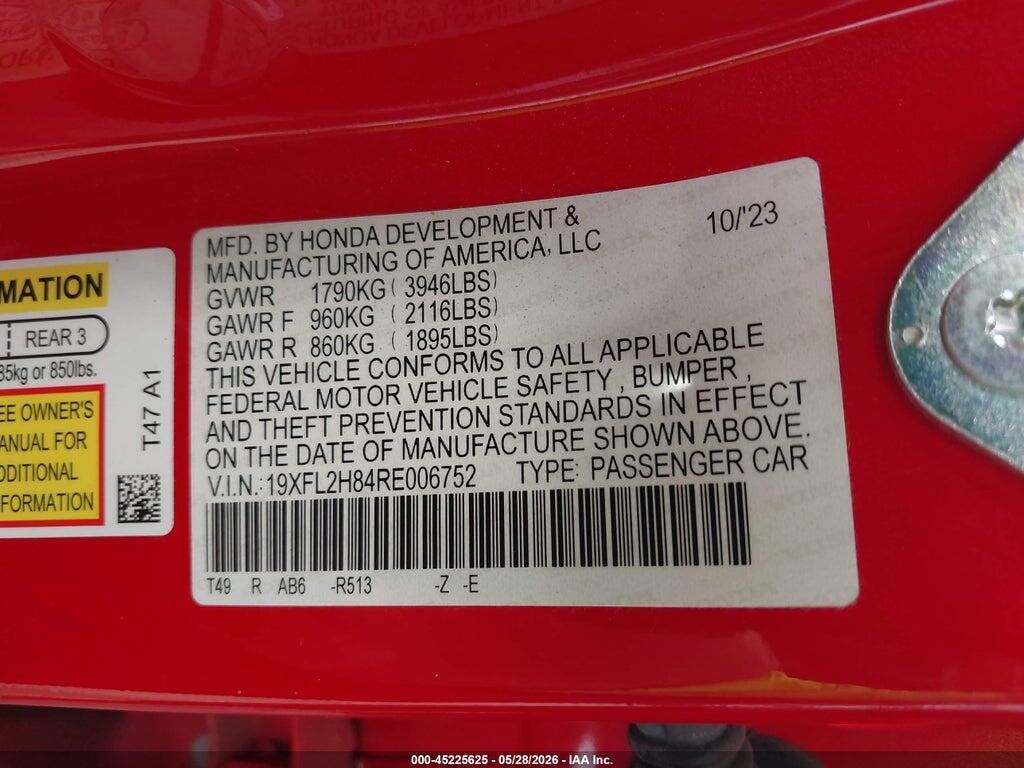 19XFL2H84RE006752 2024 HONDA CIVIC photo no. 9