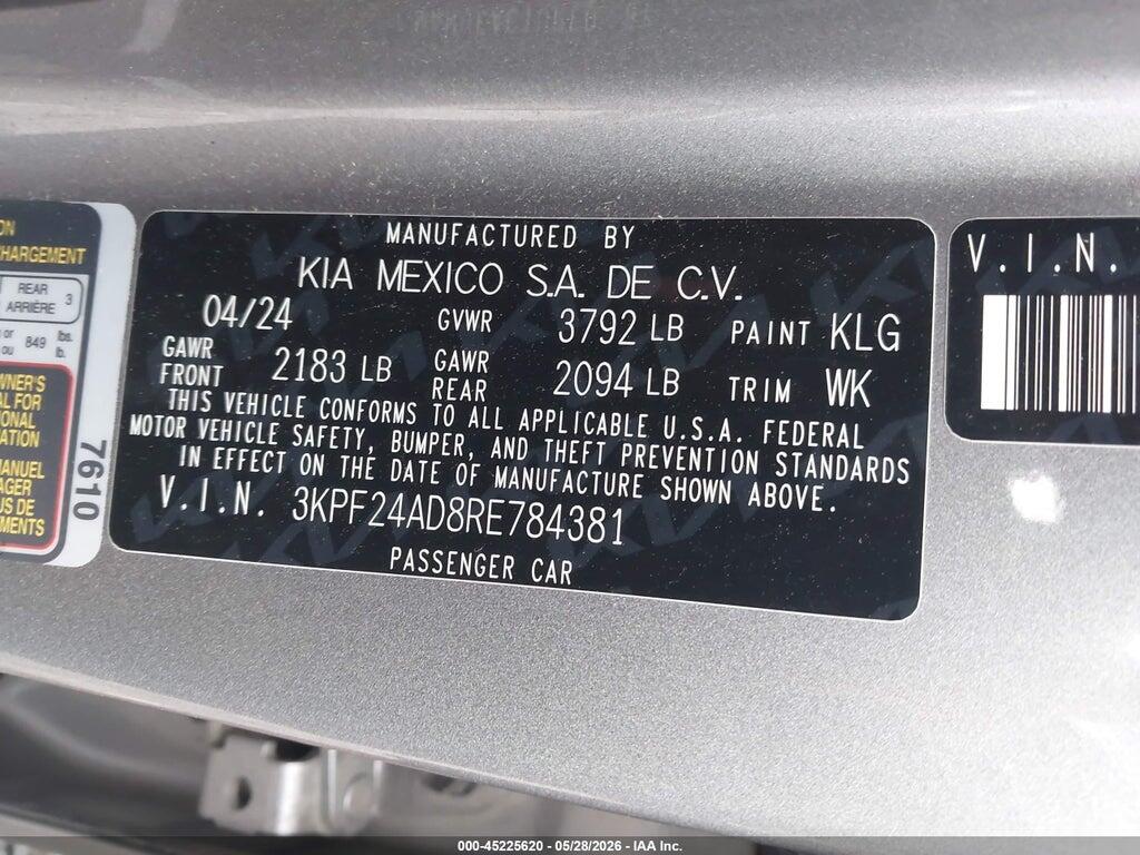 3KPF24AD8RE784381 2024 KIA FORTE photo no. 9