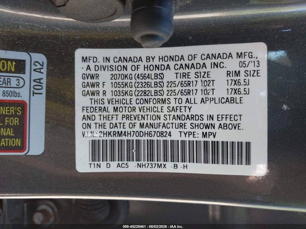 2HKRM4H70DH670824 2013 HONDA CR-V photo no. 9