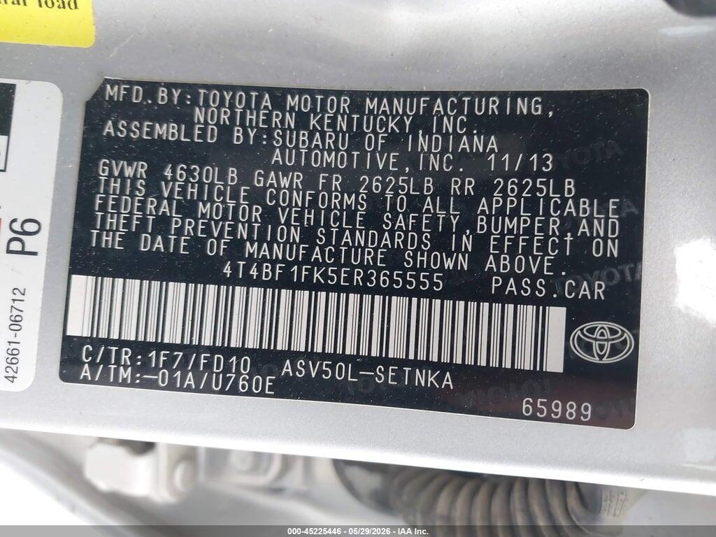 4T4BF1FK5ER365555 2014 TOYOTA CAMRY photo no. 9