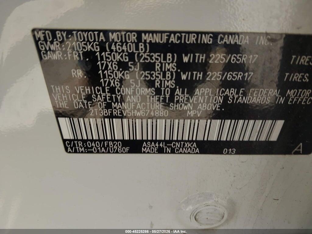 2T3BFREV5HW674880 2017 TOYOTA RAV4 photo no. 9