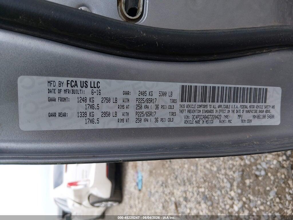 3C4PDCAB4GT220422 2016 DODGE JOURNEY photo no. 9