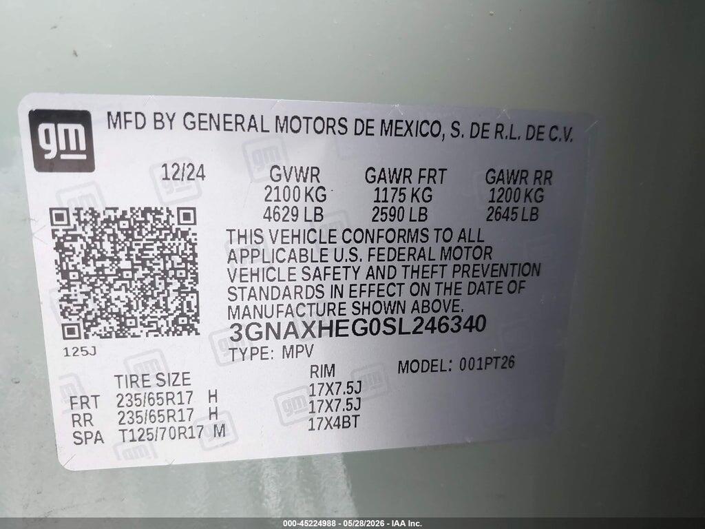 3GNAXHEG0SL246340 2025 CHEVROLET EQUINOX photo no. 9