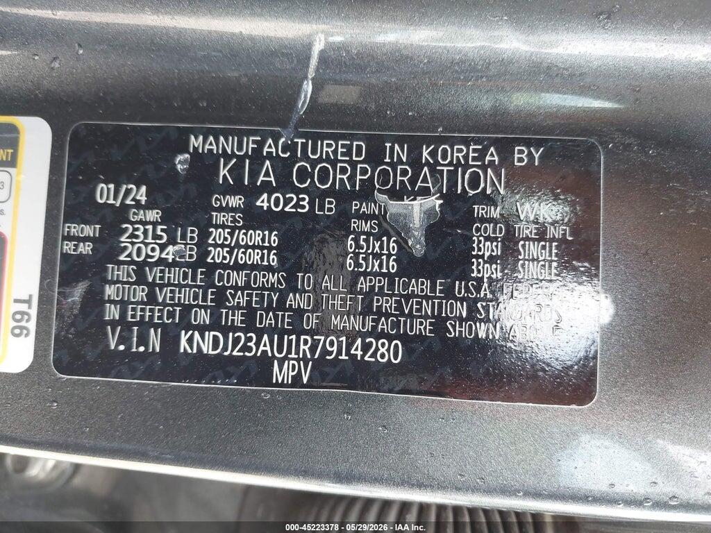 KNDJ23AU1R7914280 2024 KIA SOUL photo no. 9
