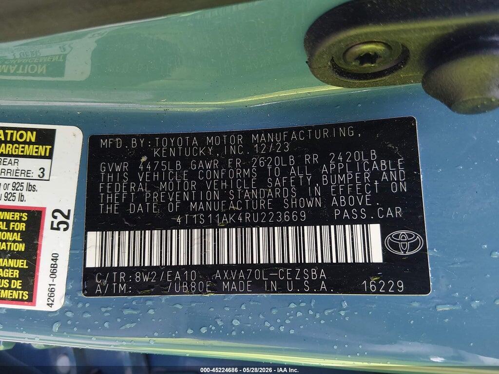 4T1S11AK4RU223669 2024 TOYOTA CAMRY photo no. 9