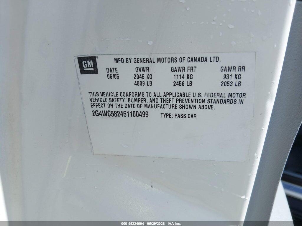 2G4WC582461100499 2006 BUICK LACROSSE photo no. 9