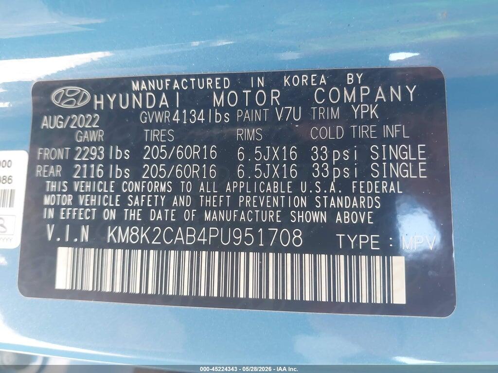 KM8K2CAB4PU951708 2023 HYUNDAI KONA photo no. 9