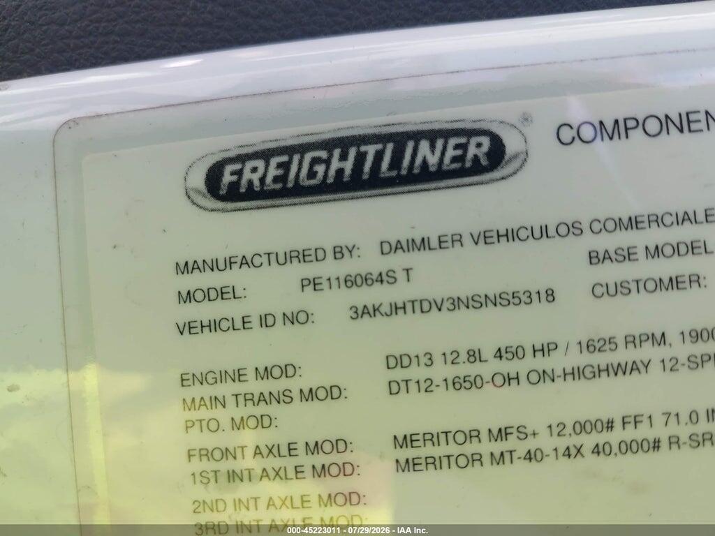 3AKJHTDV3NSNS5318 2022 FREIGHTLINER NEW CASCADIA 116 photo no. 8