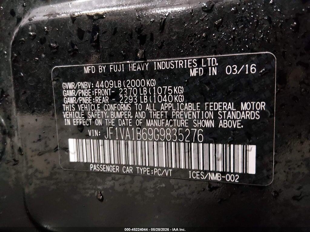 JF1VA1B69G9835276 2016 SUBARU WRX photo no. 9