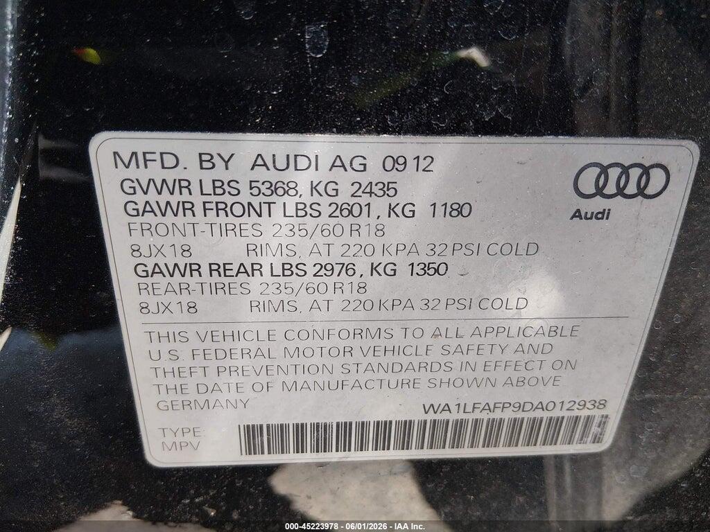 WA1LFAFP9DA012938 2013 AUDI Q5 photo no. 9