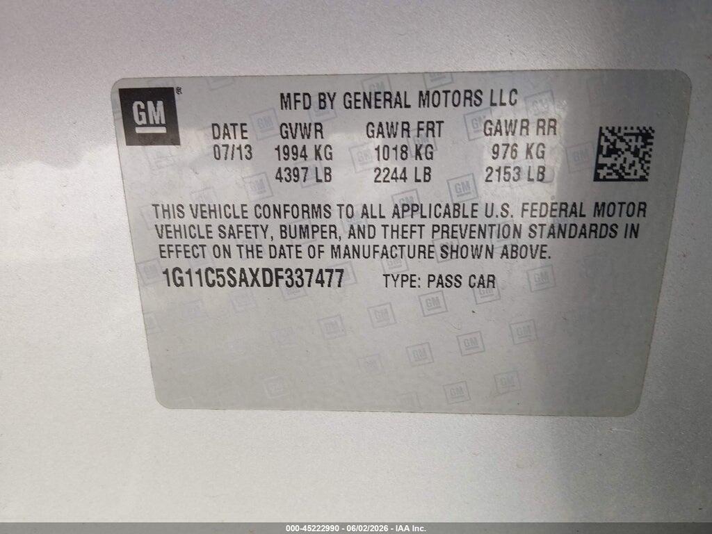 1G11C5SAXDF337477 2013 CHEVROLET MALIBU photo no. 9
