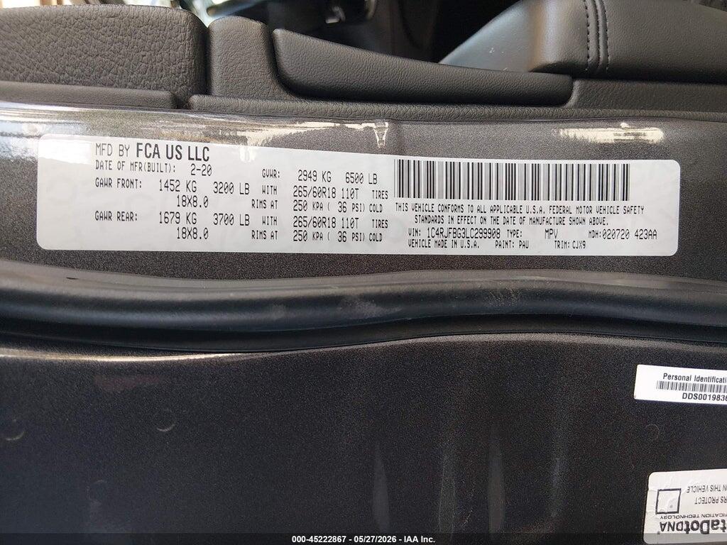 1C4RJFBG3LC299908 2020 JEEP GRAND CHEROKEE photo no. 9