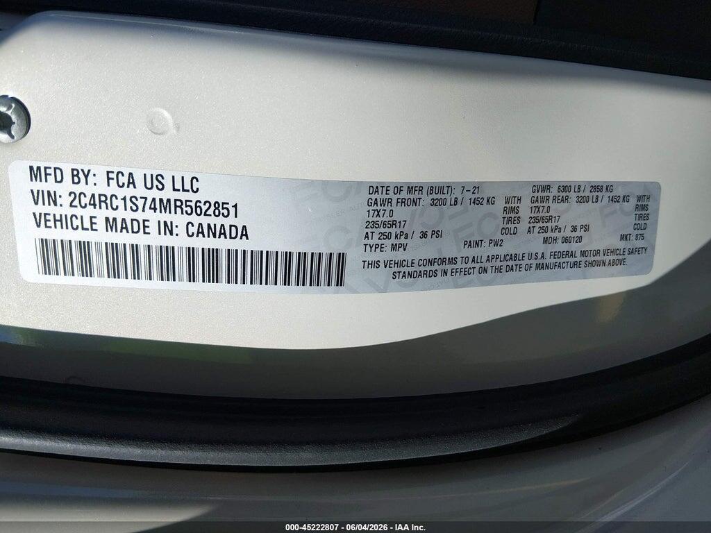 2C4RC1S74MR562851 2021 CHRYSLER PACIFICA HYBRID photo no. 9