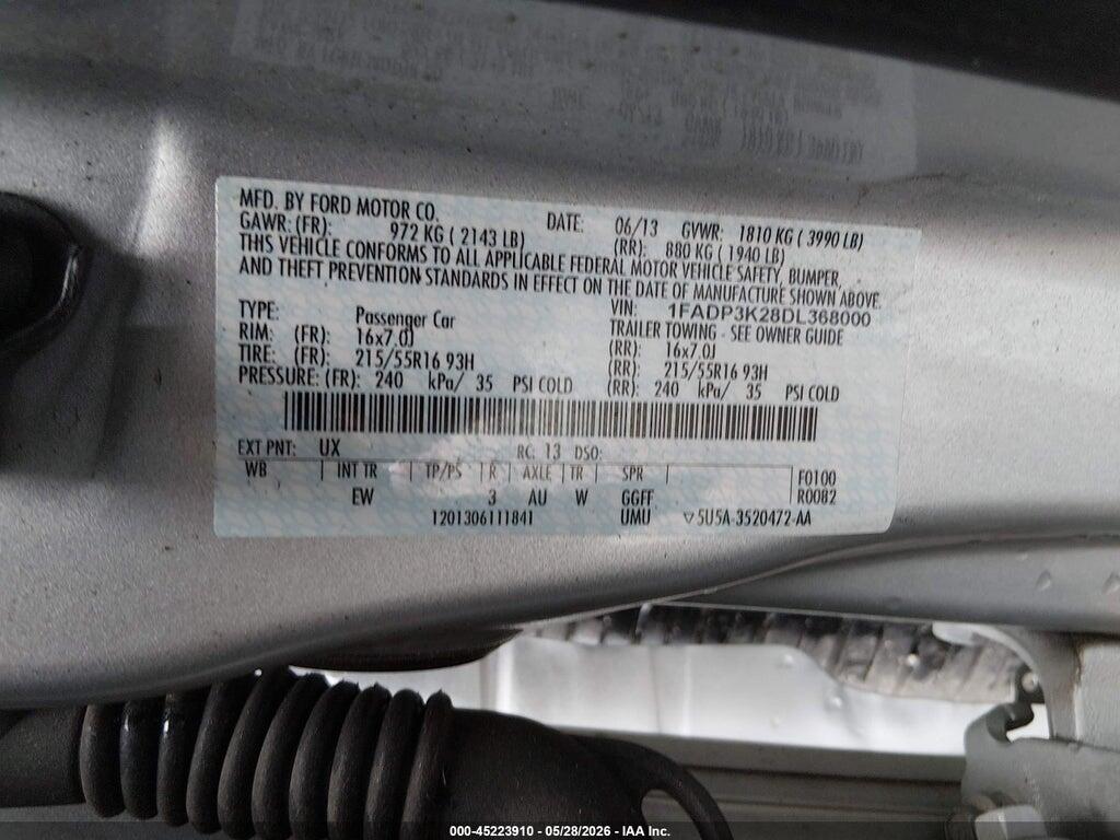 1FADP3K28DL368000 2013 FORD FOCUS photo no. 9
