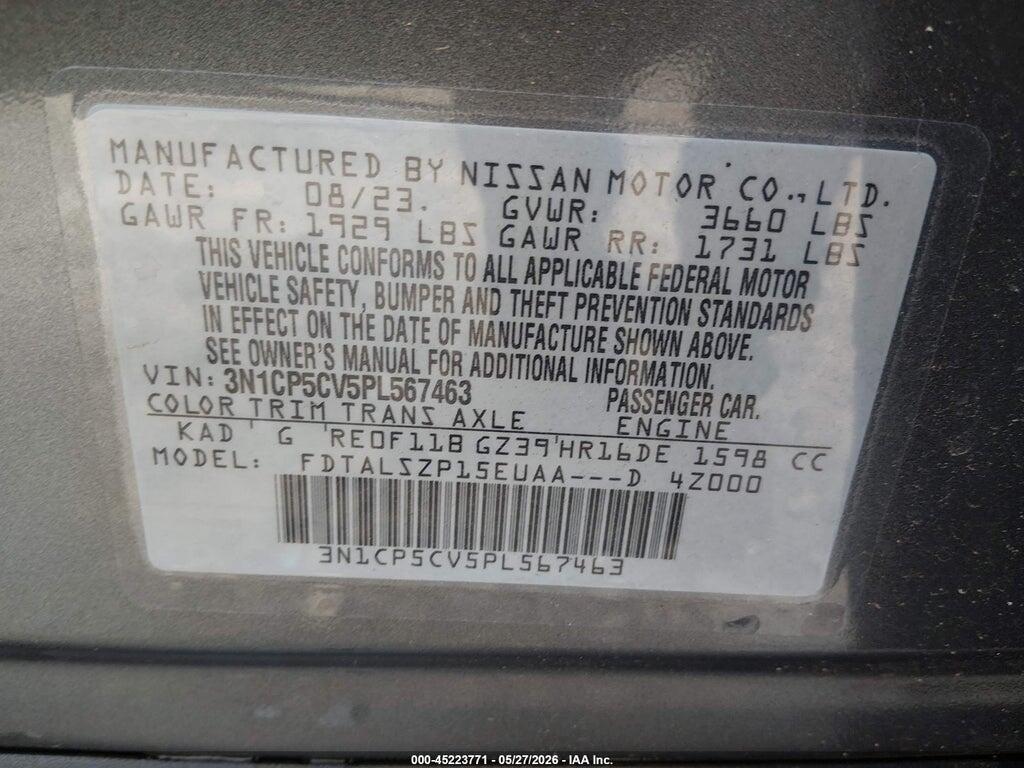 3N1CP5CV5PL567463 2023 NISSAN KICKS photo no. 9
