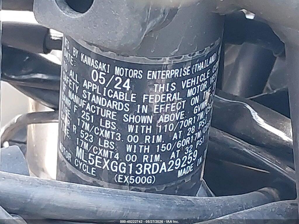ML5EXGG13RDA29259 2024 KAWASAKI EX500 photo no. 10
