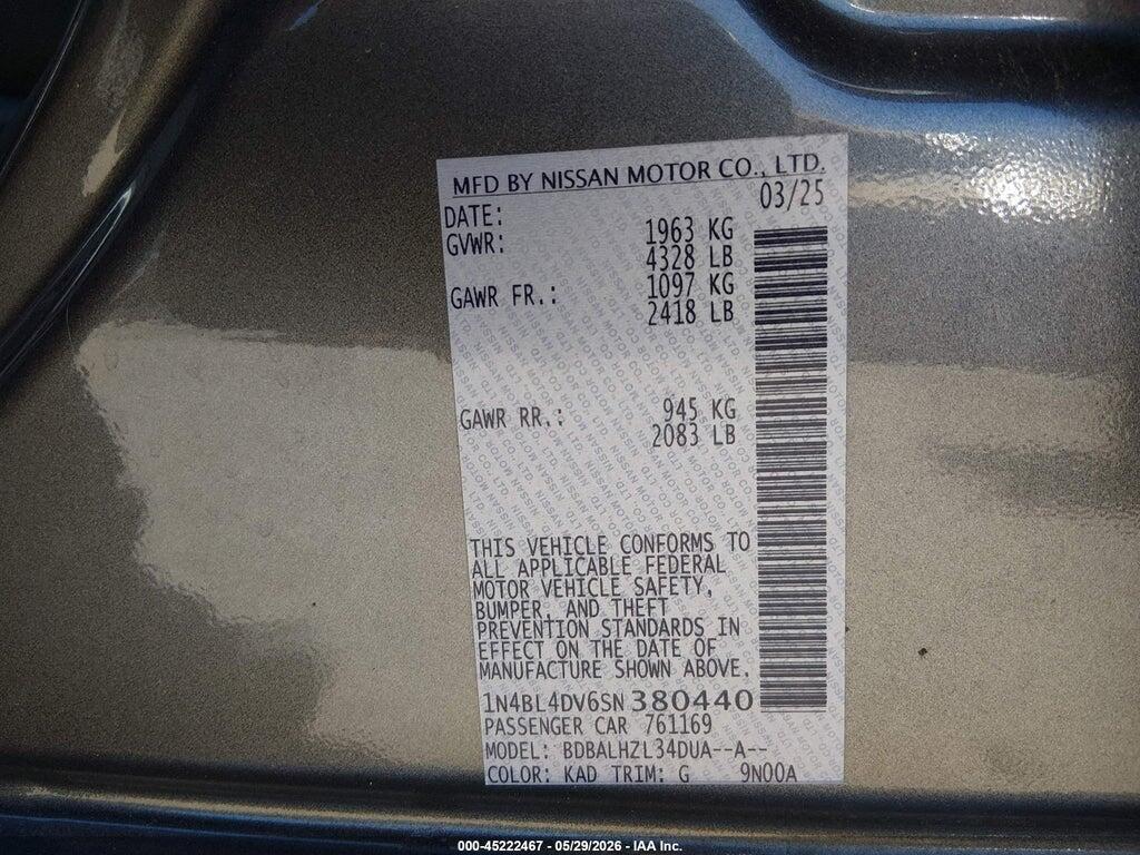 1N4BL4DV6SN380440 2025 NISSAN ALTIMA photo no. 9