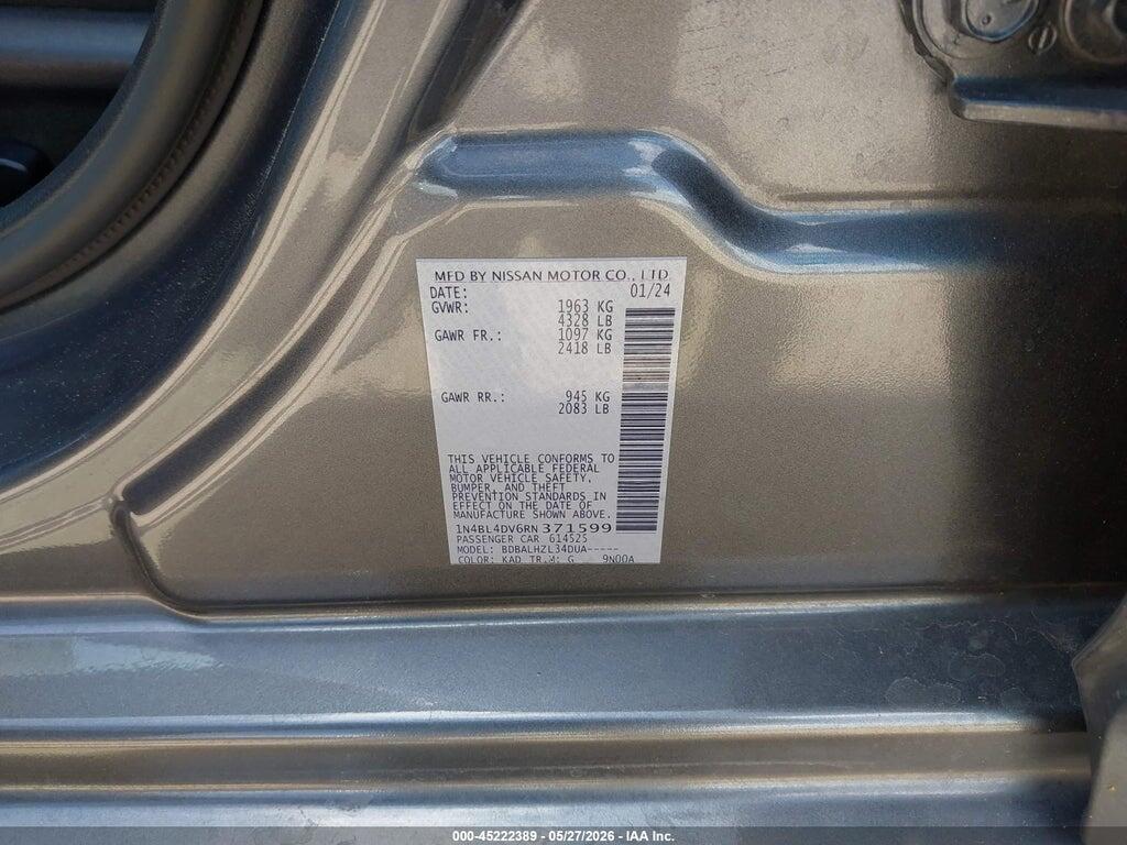 1N4BL4DV6RN371599 2024 NISSAN ALTIMA photo no. 9