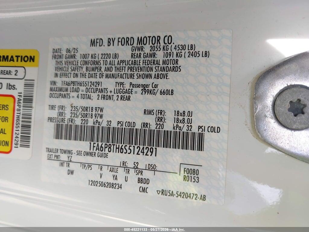 1FA6P8TH6S5124291 2025 FORD MUSTANG photo no. 9