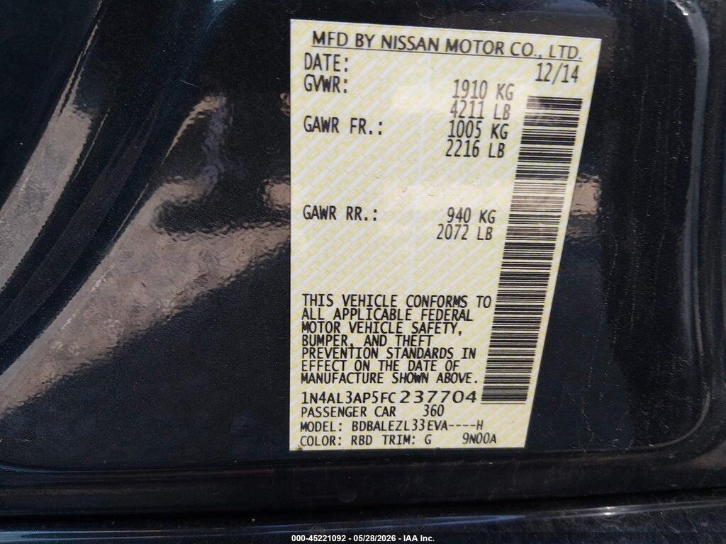 1N4AL3AP5FC237704 2015 NISSAN ALTIMA photo no. 9