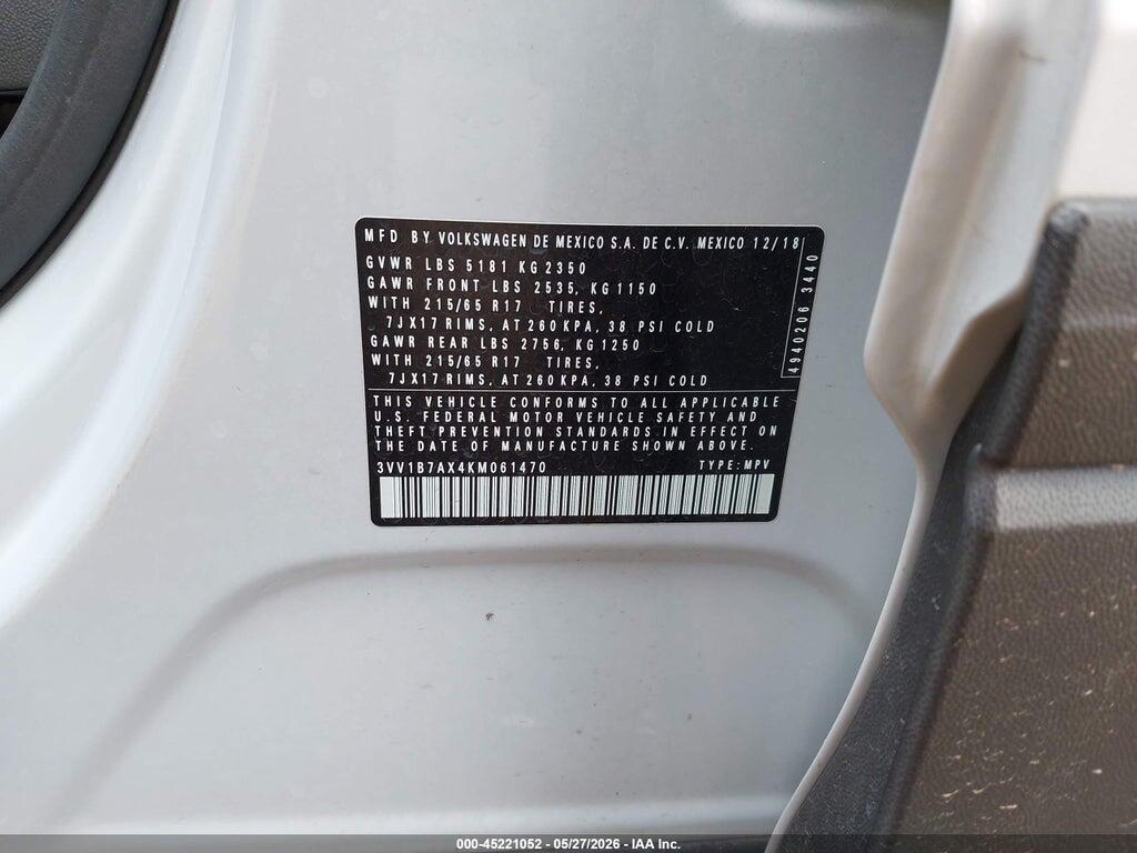 3VV1B7AX4KM061470 2019 VOLKSWAGEN TIGUAN photo no. 9