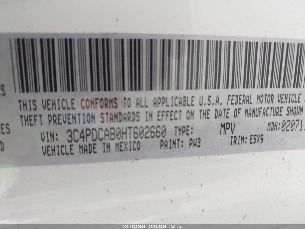 3C4PDCAB0HT602660 2017 DODGE JOURNEY photo no. 9
