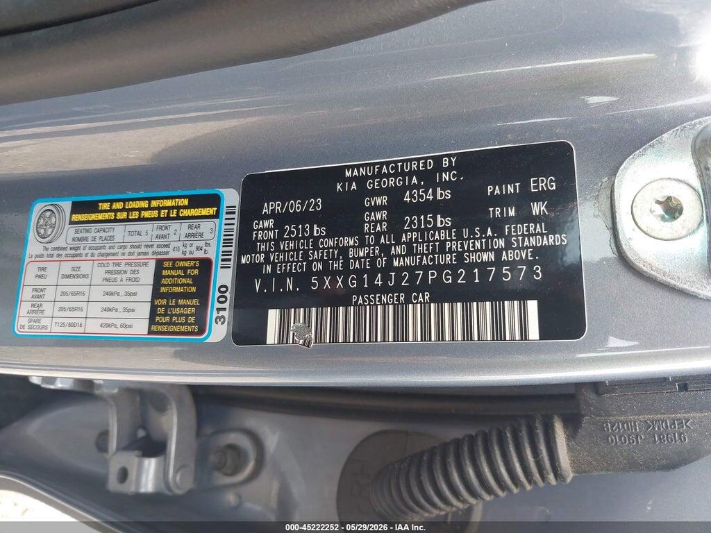 5XXG14J27PG217573 2023 KIA K5 photo no. 9