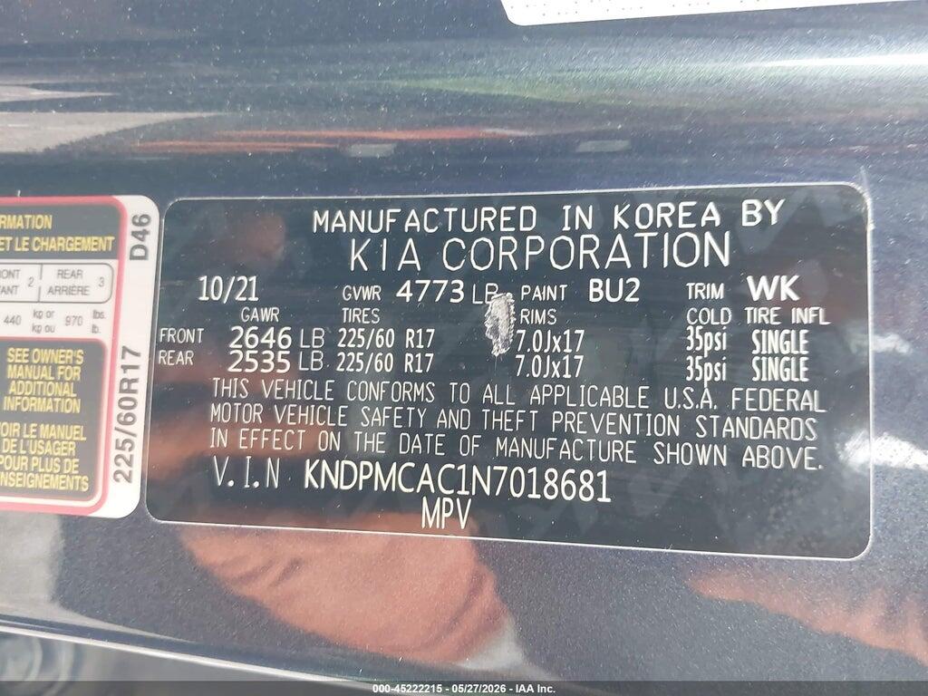 KNDPMCAC1N7018681 2022 KIA SPORTAGE photo no. 9