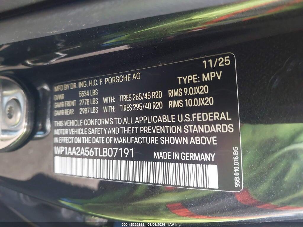 WP1AA2A56TLB07191 2026 PORSCHE MACAN photo no. 9