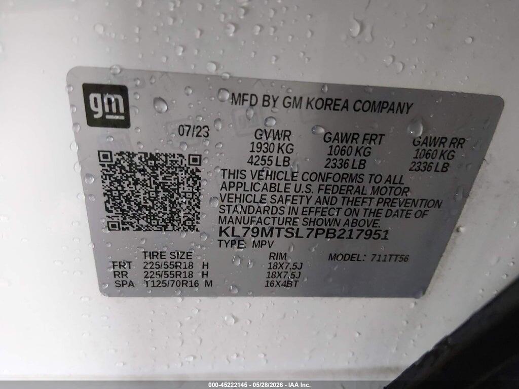 KL79MTSL7PB217951 2023 CHEVROLET TRAILBLAZER photo no. 9