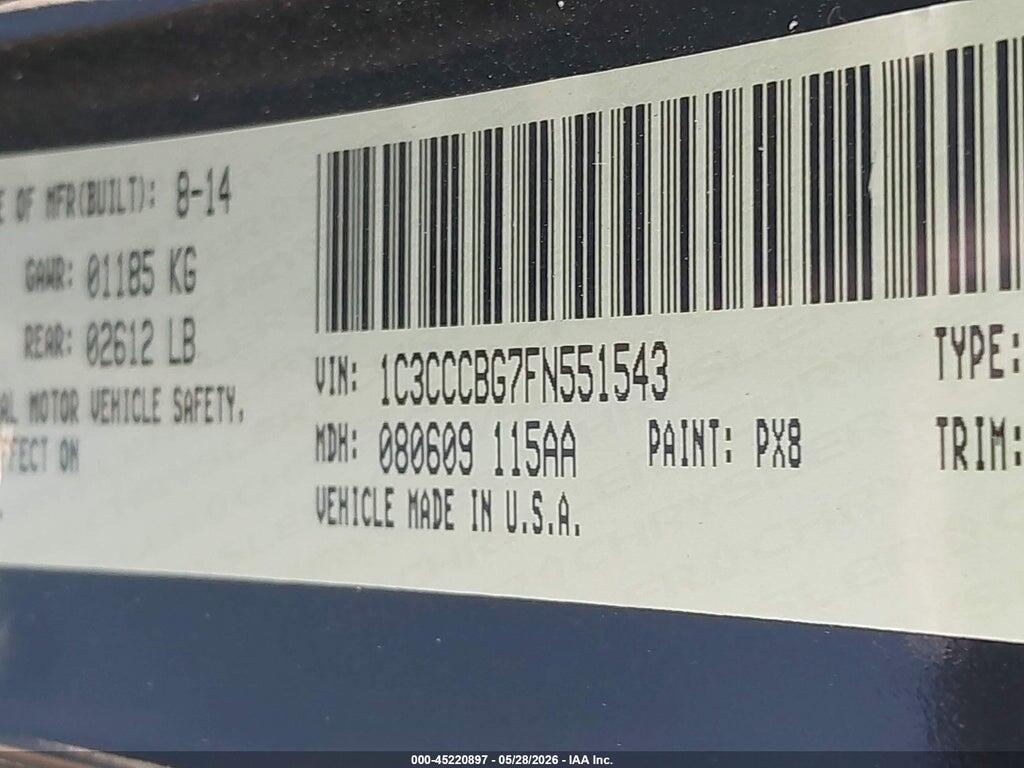 1C3CCCBG7FN551543 2015 CHRYSLER 200 photo no. 9